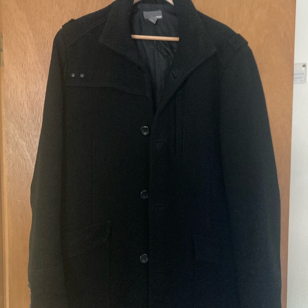 H&M Men's Stylish Dark Pea Coat